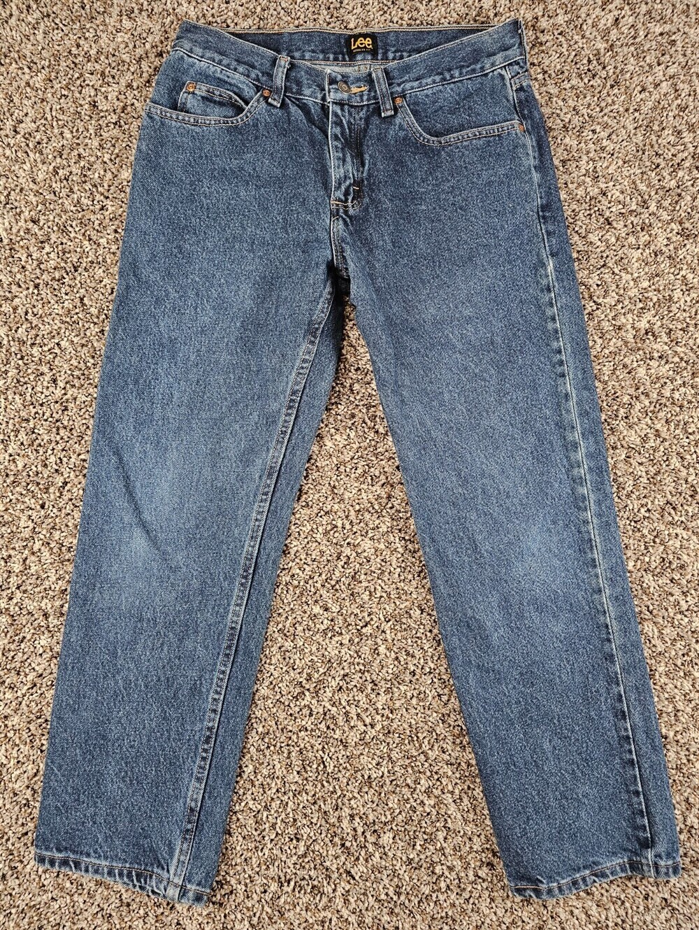 Vintage Lee Mens Sz 32x29 Regular Fit Straight eg Blue Jeans Medium Wash Denim